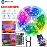 RGB LED Strip Lights 5050 SMD Bluetooth APP Control 24 Keys IR Remote Music Sync TV Backlight Decor Flexible 5V Led Tape Lamp