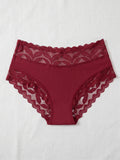 3PCS/Set Women's Sexy Lace Panties High Waist Hollow Out Briefs Breathable Underwear Female Elastic Soft Lingerie XS-XXL