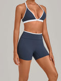 Summer Yoga Set 2Pcs Women's Tracksuit Back Cross Sports Bra Sportswear High Waist Butt-Lifting Fitness Pants Workout Top Suit