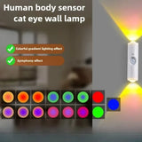 Double-head LED Night Light with Motion Sensor RGB Rechargeable Magnetic Wall Lamp Mood Ambient Light for Cabinet Hallway Stair