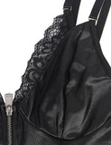 Plus Size 5XL Faux Leather Leotard Shiny Zipper Front Bodycon Mini  Lingerie Dress Sexy Costume Shiny Cocktail Party Dress