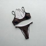 2026 Splicing Polka Dots Bikini Women Swimwear Female Swimsuit Two-Pieces Bikini Set High Cut Leg Bather Bathing Suit Swim V8172