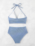 Sexy High Waist Bikini 2026 Women Halter Swimwear Female Swimsuit Solid Bathers Swimming Bathing Swim Suit Summer Beachwear