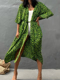 17 Colors Leopard Printed Colorful With Belt Tunic Cover-ups Beach Dress Beach Wear Beachwear Female Women Beach Cover Up V4510L