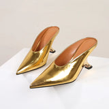 Design Fashion Platform Wedges High Heels Mule Women Slippers Concise Shallow Pointed Toe Party Dress Ladies Shoes 2026