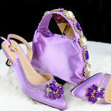 Doershow Lastest Italian Design Fashion Style Ladies Shoes with Matching Bag Set 2025 Nigerian Shoes and Bag Set  HGB1-1