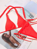 Sexy 12 Color Halter Mini Micro Thong Bikini Female Swimsuit Women Swimwear Two-pieces Bikini set Bather Bathing Suit Swim Lady