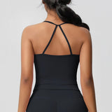 Women's Slim Fit Yoga Fitness Vest Skin Friendly Nude Sports Bra Pilates Top Beautiful Back Design Suspension Yoga Sports Bra