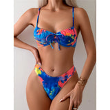 Colorful Printed Underwired Brazilian Bikini Female Swimsuit Women Swimwear Two-pieces Bikini set Bather Bathing Suit Swim K5340
