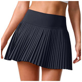 Summer Women Tennis Pleated Skirt With Inner Lining High Waist Double Layer Design Sport Sexy Fitness Yoga Skirts With Pockets