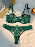 2-Piece Green Sexy Lingerie Set, An Experience of Daily Intimate Life That Is Both Pure and Exudes Allure ZA824057