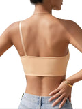 Women's One Shoulder Seamless Bra Front Closure Comfort No Lining Wireless Lingerie