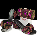 doershow High Quality African fashion Style Ladies Shoes And Bags Set Latest SILVER Italian Shoes And Bag Set For Party HJJ1-10