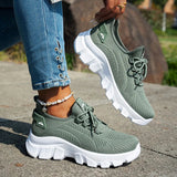 Orange Breathable Knitted Sneakers Women Comfort Slip On Mesh Sport Shoes Woman Plus Size 43 Thick Bottom Vulcanized Shoes Mujer