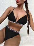 Sexy Bikini Women Push Up Leopard Patchwork High Waist Triangle Swimwear Swimsuit Bikini Set Bathing Suit Bikini Female Biquinis
