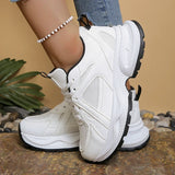 Black White Breathable Chunky Sneakers Women Korean Lace Up Platform Sneaker Shoes Woman Thick Bottom Mesh Sport Shoes Female