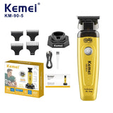 Kemei 90-5 Electric Hair Beard Trimmer 7500 RPM Zero Gap Clipper for Men DLC Blade Cordless Barber Finish Hair Cutting Machine