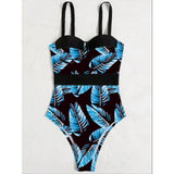 Print Push Up Swimsuit One Piece Swimwear Women High Waisted Swimming Suit Brazilian Monokini Bodysuit Beach Wear Bathing Suit