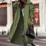 Phantasy Long Trench Coat Women Loose Button Fashion Casual Suit Elegant Female Pockets Streetwear Commuter Lady Coat Autumn