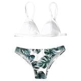 Leaves Print Bikinis Set For Women Swimwear 2024 Padded Push-Up Beachwear Bather Bathing Set Beachwear Summer Bikini Set Femme