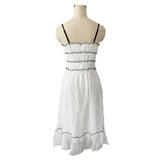 Foridol Spaghetti Strap White Sundress Flounced Edge Women's Dress Summer Beach Style Maxi Dress Bowknot Boho Vestidos 2025