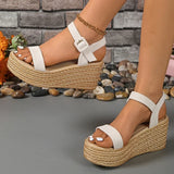 Summer Chunky Wedges Sandals Women 2025 Plus Size 35-42 Thick Paltform Sandles Woman Ankle Strap High Heels Sandalias Mujer