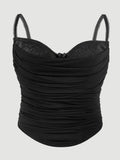 Camisole Tight Corset Sexy Transparent Mesh Patchwork Tube Top Slimming Hot Girl Outerwear Party Crop Top Pure Desire Top C9L1