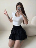 Cake Skirt White Fluffy High Waisted Girlish Style Short Half Skirt Black Ballet Skirt Fashion Sweet Korean Women 2026 New 55OK