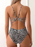 2026 Leopard Swimsuit One Piece String Backless Monokini Swimwear Women Sexy Bathers Bathing Swimming Swim Suit Female Beachwear