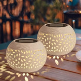 Solar Garden Lantern Outdoor Metal Solar Table Light Desktop Decorative Waterproof Solar Powered LED Light for Desktop Yard Path