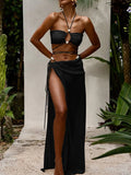 3 Pieces Halter Bikini 2026 & Beach Dress Bandage Swimsuit Women Sexy Swimwear Female Bather Swimming Bathing Swimming Swim Suit