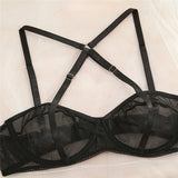 Plus Size Sensual Lingere Exotic Bandage Bra Garter Briefs Sets Transparent Intimate Hard Woman Luxury Fancy Underwear Bra Set