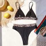 Sexy Bikini Women Push Up Leopard Patchwork High Waist Triangle Swimwear Swimsuit Bikini Set Bathing Suit Bikini Female Biquinis