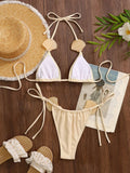 DEKA Shell Push Up Bikini Set Women Swimwear Summer Fashion Lace Bandage Bra Briefs Match Bathing Suit Holiday Beachwear
