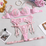 Toucheart Women Lace Sexy Lingerie Panty Patchwork Solid Color Skinny Plunge See-through Romantic Interesting Underwear Cute Set