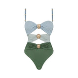 Hollowen One Piece Swimsuit With Cover Up Sexy Swimwear Women Off Shoulder Swim Suits Patchwork Bathsuit Belt Bodysuit Beachwear