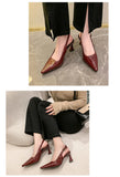 2026 Pointed Sandalias De Mujer Shallow Comfortable Patent Leather Fashion Shoes Woman French Sexy High Heels Designer Footwear