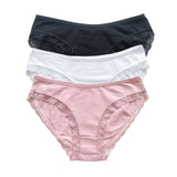 3Pcs/Set Women Lace Briefs Female Underpants Solid Color Pantys M-XL Soft Underwear Sexy Lingerie Intimates Cotton Panties