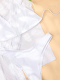 Sexy Long Sleeves Cover Up Bikini Set Women White Black Push Up Mesh Dress 3 Piece Swimsuit Bathing Suit Thong Swimwear 2026