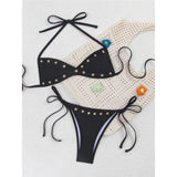 New Sexy Halter Bikini Women Swimwear Female Swimsuit Two-pieces Bikini set High Cut Leg Strappy Bather Bathing Suit Swim V7950