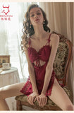 TJ large size sexy suspender skirt women's home nightgown