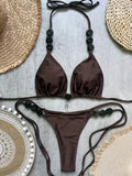 DEKA Thong Solid Bikini Set Stone Swimsuit Push Up Bikinis Women Swimwear Female Biquinis Bathing Suit Swimming Suits Beachwear