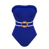 S - XL 2026 Sexy With Belt Monokini Women Swimwear High Leg Cut Padded Bather Bathing Suit Swim One Piece Swimsuit Female K8094
