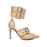 2026 Spring Fashion New Sexy Nightclub Party Pointed Toe Metal Buckle Decorated High Heel Shoes Women's Shoes Size 34-48
