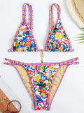 Printed High Cut Bikinis 2025 Brazilian Bikini Women Swimwear Female Swimsuit Two-pieces Bikini Set Bathing Suit Swim Beach Wear
