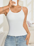 1PCS Solid Women's Camisole Tank Top Adjustable Straps Padded Camisole Women's Underwear Comfy Simple Outdoor Sports Top