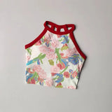 New High-end Yoga Lingerie Women's One-piece Fixed Cup Shock-proof Underwear Gathering Sexy Printed Wide Shoulder Strap Vest