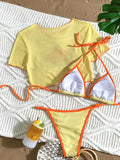 3 Pieces Brazilian Thong Bikinis 2026 Women Trikini Swimwear Female Halter Triangle Swimsuit & Tops Bathing Swimming Swim Suit