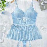 One-Piece Bodysuit Bandage Sexy Women Exotic Black Lace Patchwork Lingerie Bodysuit Back Open Bra Sexy Underwear