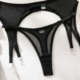 Toucheart Erotic Lingerie Comfortable Mesh Sexy Body Shaping Ultra-thin See-through Sexy Underwear Four-piece Set with Stockings